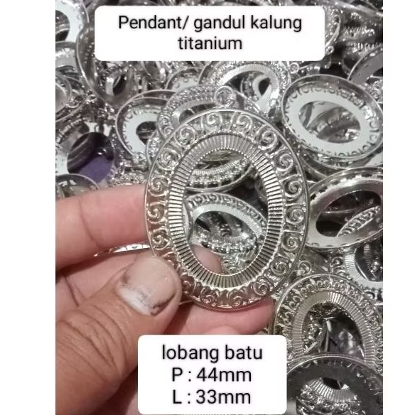 pendant/liontin/mata kalung batu akik, batu mulia titanium