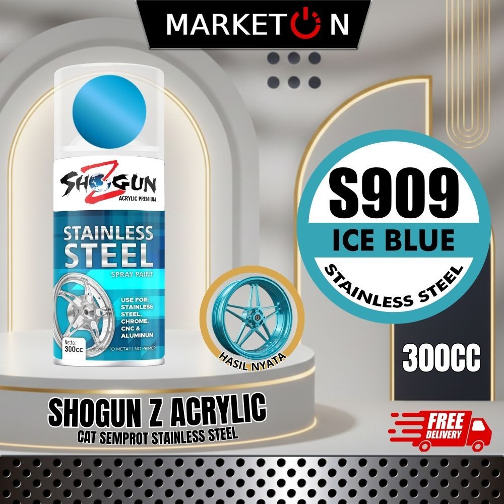 Shogun Z Acrylic - S909 Ice Blue I Cat Semprot Stainless Steel 300CC 300ML | Cat Akrilik Biru Muda G