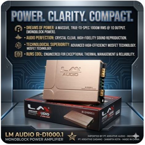 POWER MONOBLOCK LM AUDIO R-D1000.1 / MONOBLOCK LM AUDIO R D1000/2500.1 / POWER MOBIL MONOBLOCK LM 25