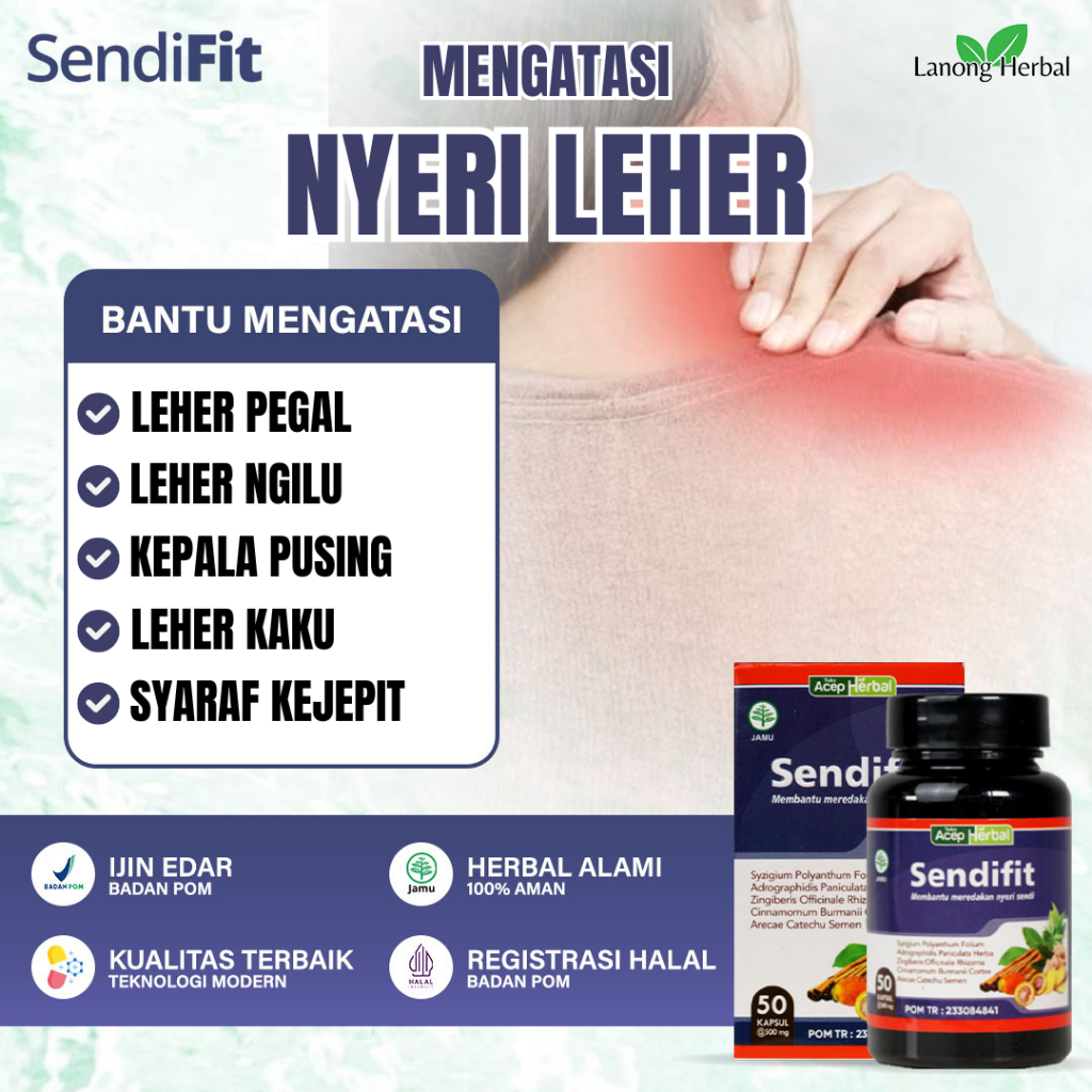 SendiFit Herbal Atasi Nyeri Leher, LBP & Kram Otot - Garansi Original Resmi BPOM