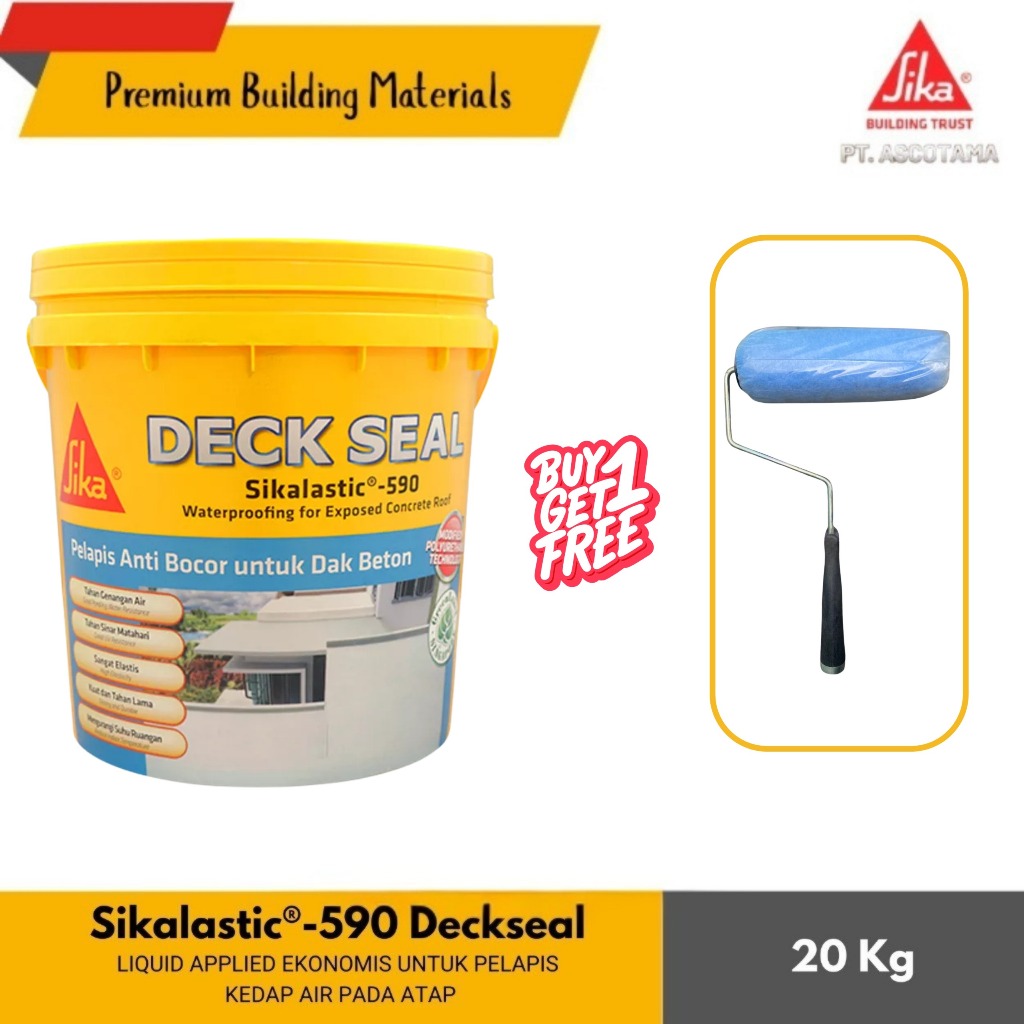 Sika Deak Seal Sikalastic 590 Kemasan 4 Kg Medan Waterproofing Pelapis Anti Bocor Atap & Dak Beton