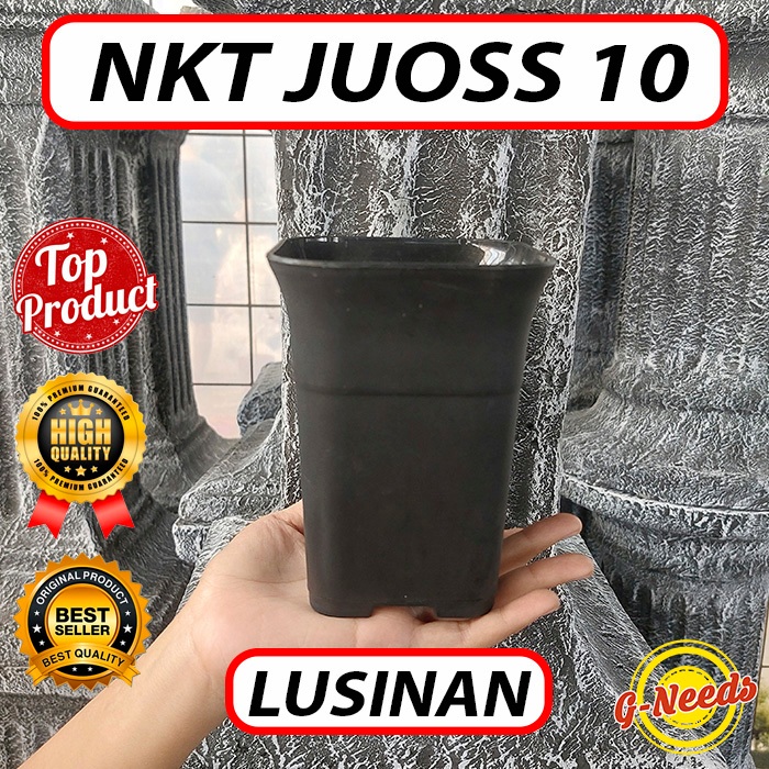 Pot NKT JUOSS 10 Hitam / Pot Bunga Kaktus/ Pot Kotak 10 cm HITAM (LUSINAN)