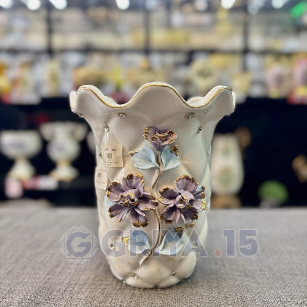 Vas Bunga Ungu Kecil Keramik High Quality
