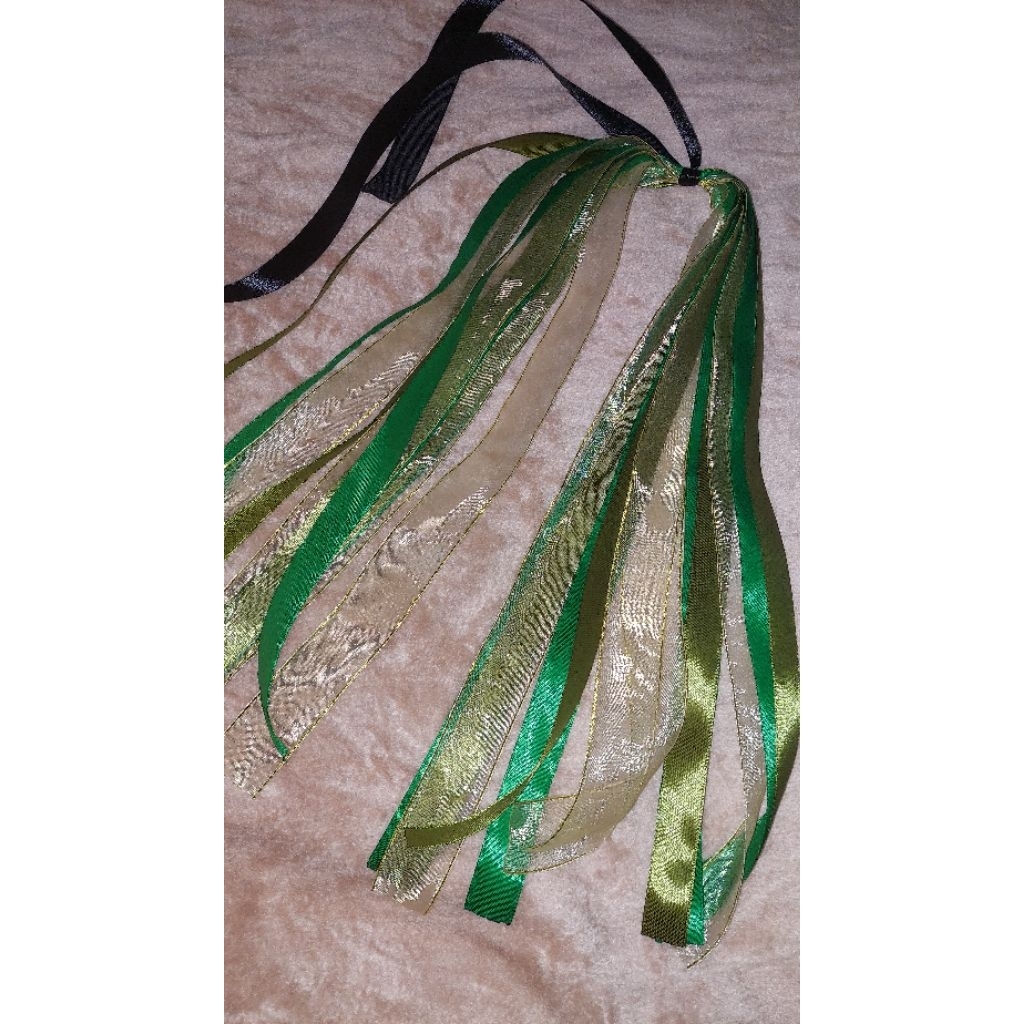 [HIJAU] Tassel Tambourine / Pita Tambourine / Aksesoris Tamborin