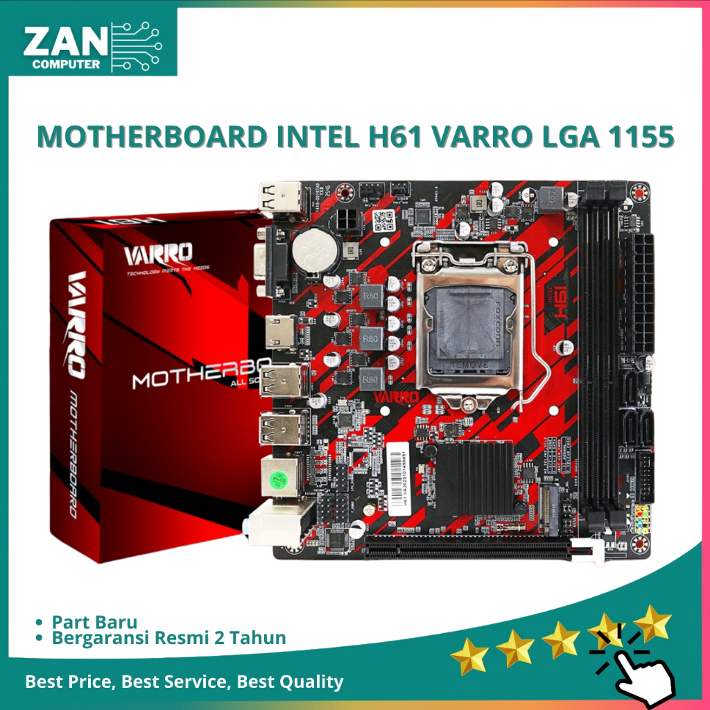 Motherboard H61 Varro / H61 RX7 Socket LGA 1155 Ram DDR3 NVME HDMI VGA Gigabit Lan / Mobo H61