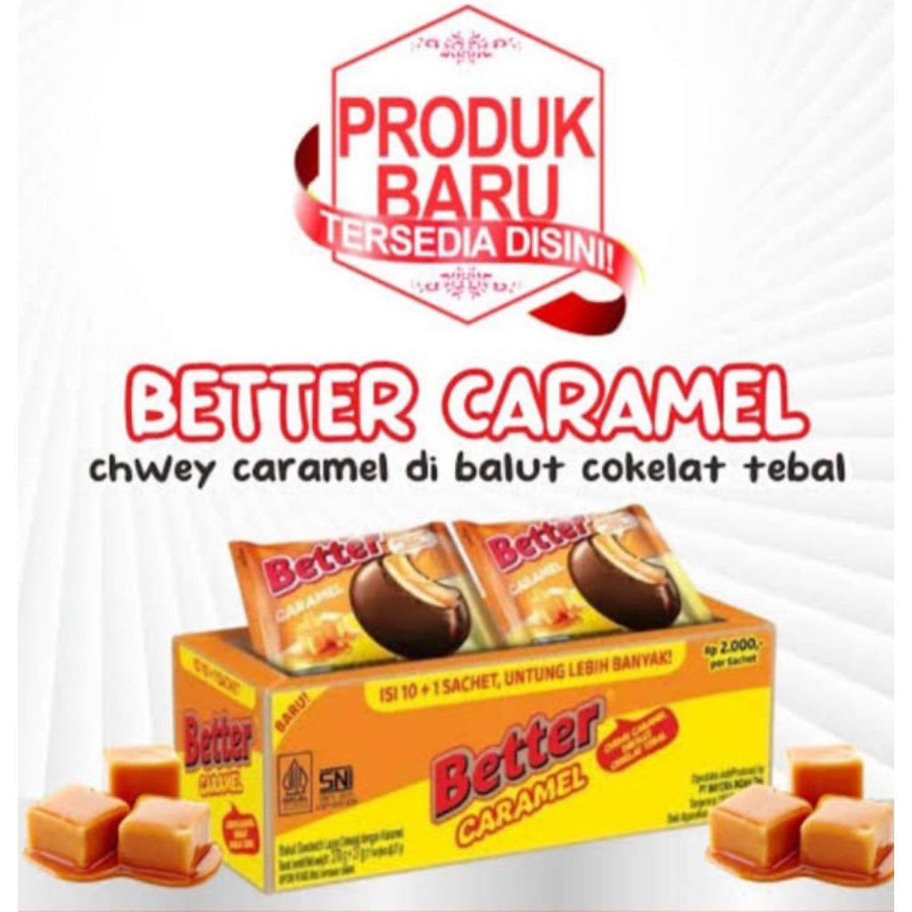 10 Sachet Biskuit Wafel Better Karamel - Coklat Gurih, Krim Vanilla Lembut, Kemasan Praktis