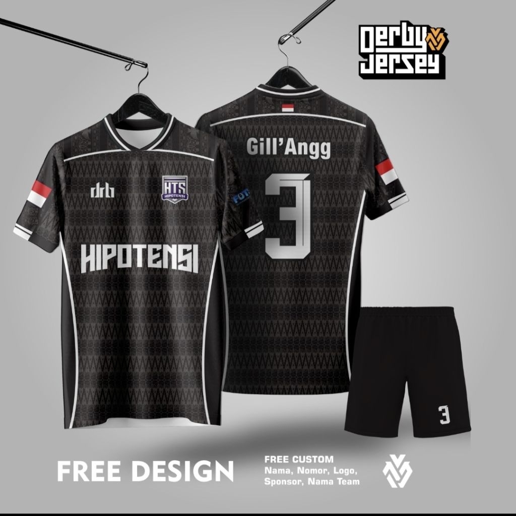 Jersey Printing Motif Square Biru muda Putih Custom Jersey Futsal Jersey Sepakbola