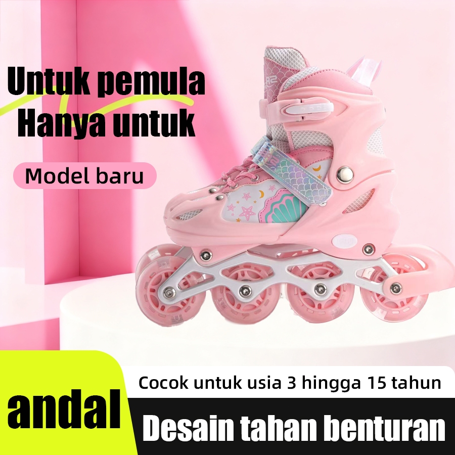 Sepatu Roda Inline Anti Slip, Cocok untuk Semua Usia, Desain Keren dan Nyaman Dipakai