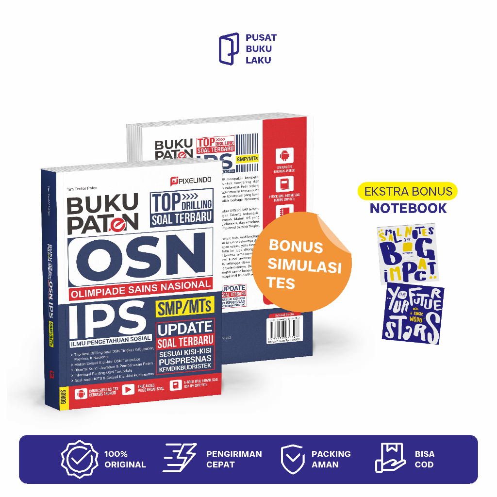 BUKU OSN IPS SMP/MTS - BUKU PERSIAPAN OSN SMP + PREDIKSI SOAL OSN IPS TERBARU