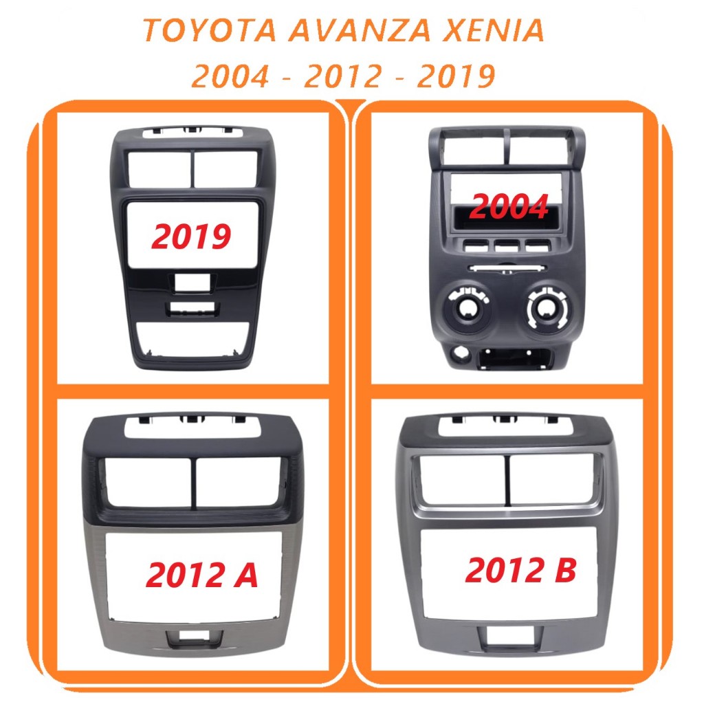 AUTO NET FRAME PANEL TAPE HEADUNIT DOUBLE DIN TOYOTA AVANZA XENIA VELOZ ASLI ORI 2004 - 2012 - 2019