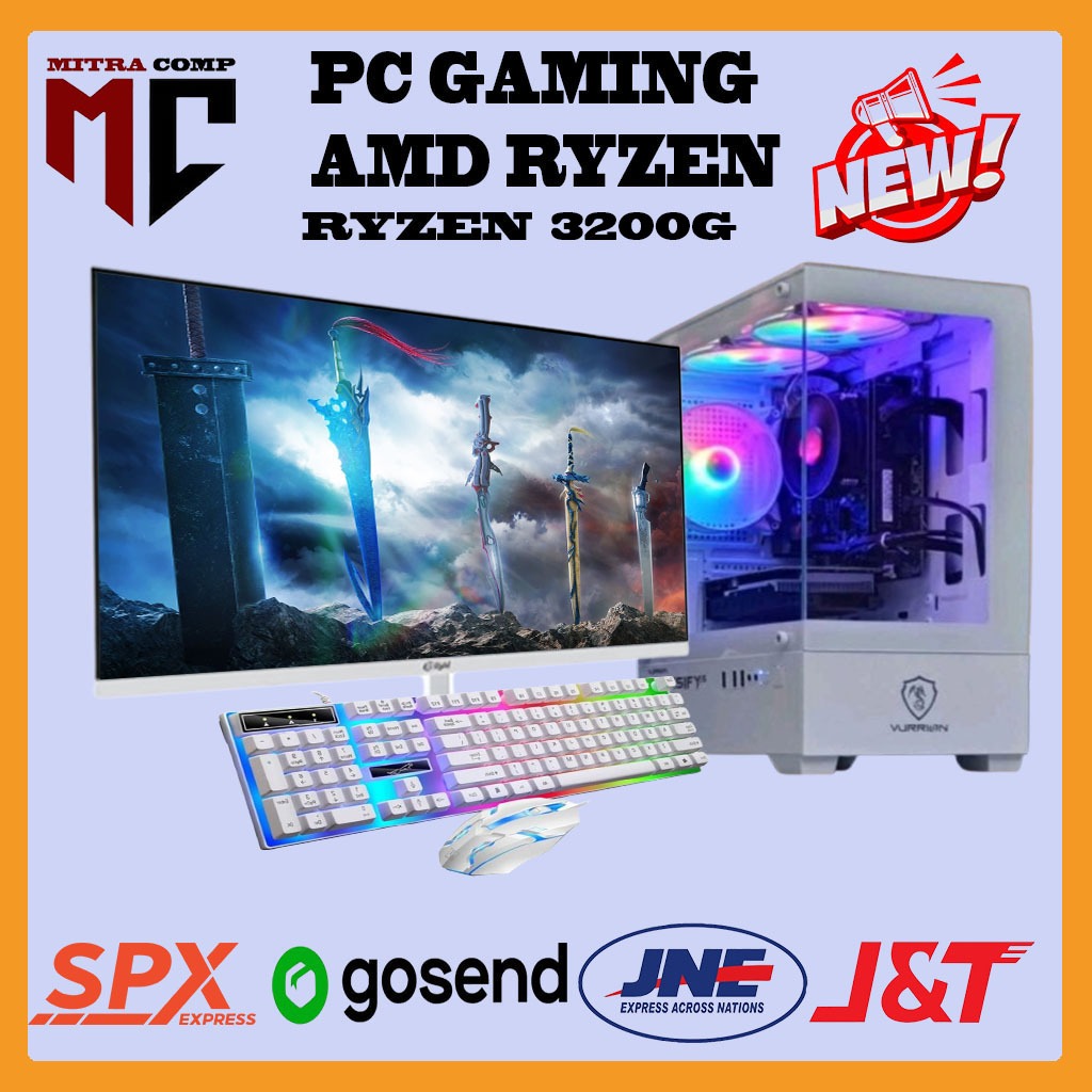 Pc AMD Ryzen 3 3200G 16GB 256GB SSD LED 24inch Fullset