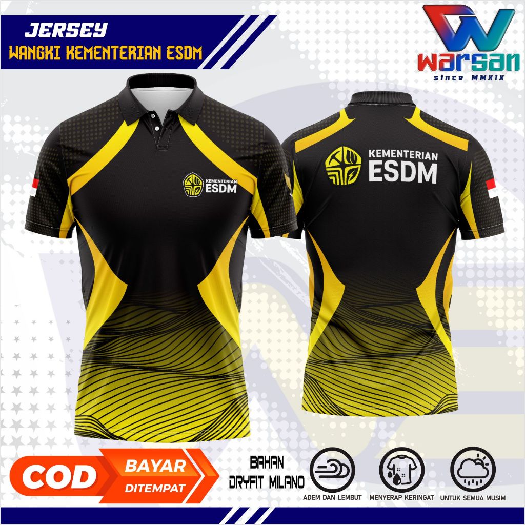 JERSEY WANGKI KEMENTERIAN ESDM FULLPRINTING / KAOS KERAH ESDM DRYFIT / JERSEY POLO KEMENTERIAN ESDM