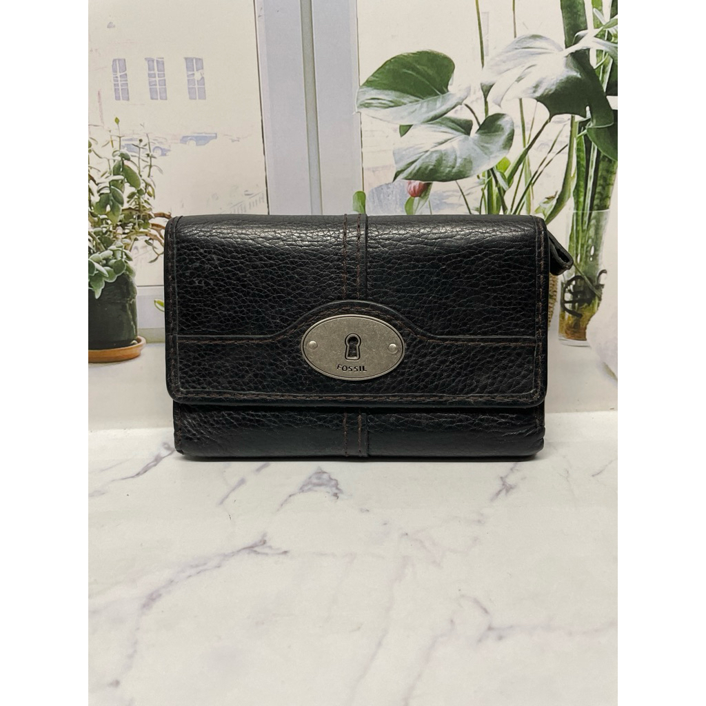 DOMPET MADOX MEDIUM HITAM OCIL (kulit msh keker)