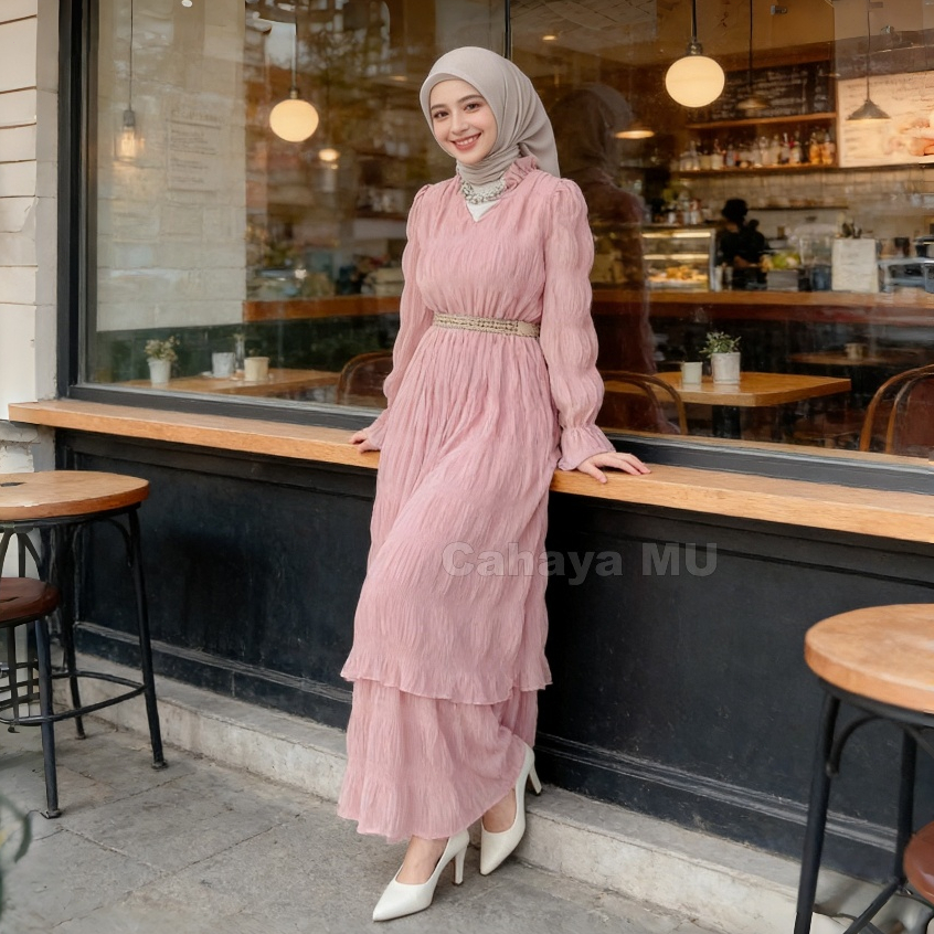 Gamis Kondangan Pesta Mewah Elegan/Gamis Polos Elegan
