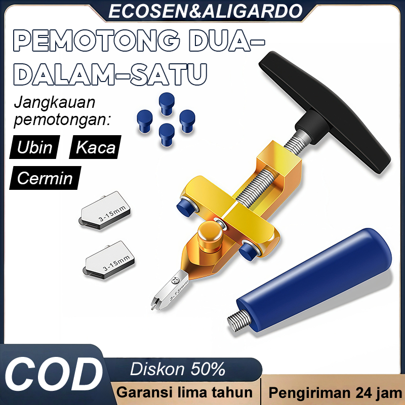 Alat Pemotong Kaca 2-in-1 / Set Alat Pemotong Ubin Keramik dan Kaca / Set Alat Pemotong Kaca Multifu