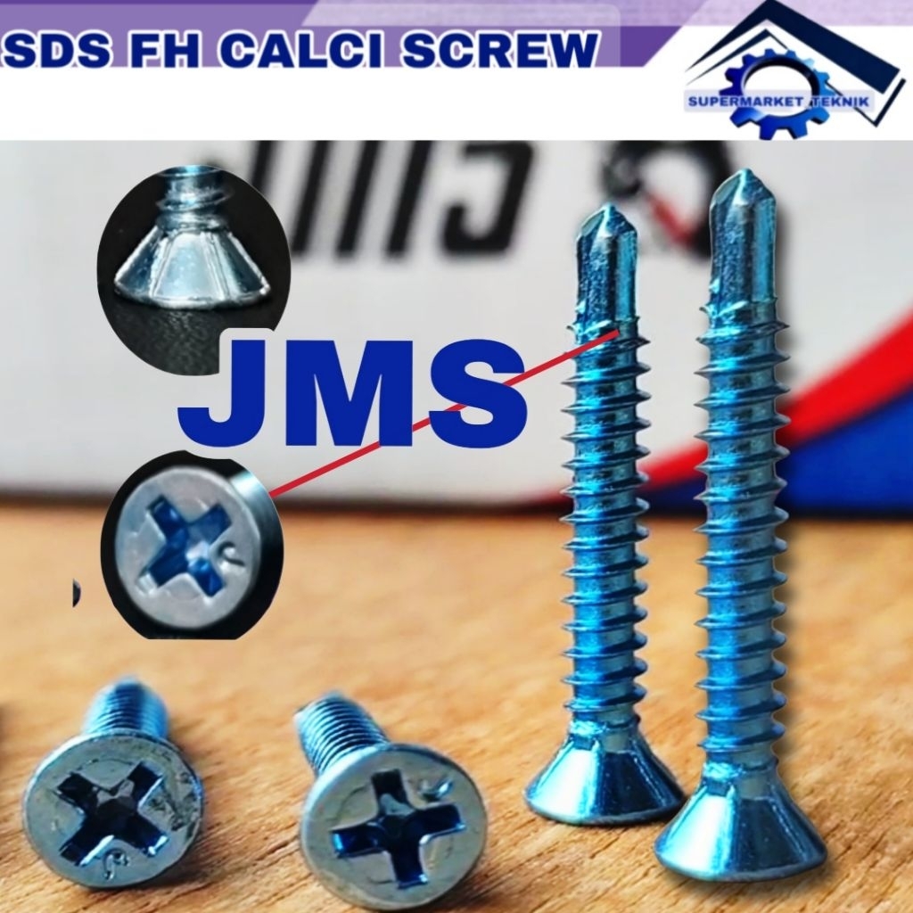 100 Pcs Sekrup Skrup Sds Calci Screw 6x25 / 6x1" (2.5cm) Inch Sekrup Skrup Sds Calci Kalsiboard