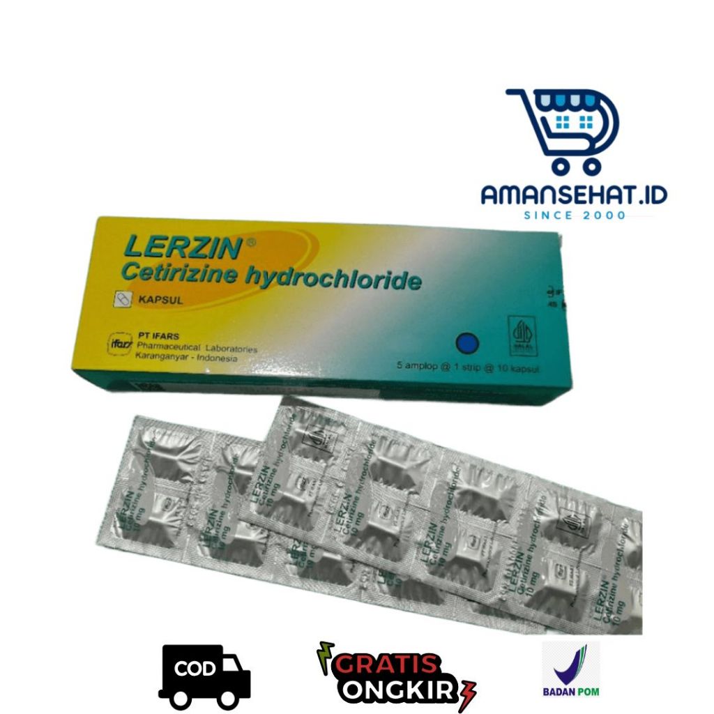Lerzin Box Isi 10 Strip Obat Alergi 10 Mg
