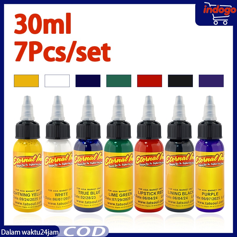 7 Warna 30ml Tinta Tato Permanen Tato Tinta Set Pigmen Tinta