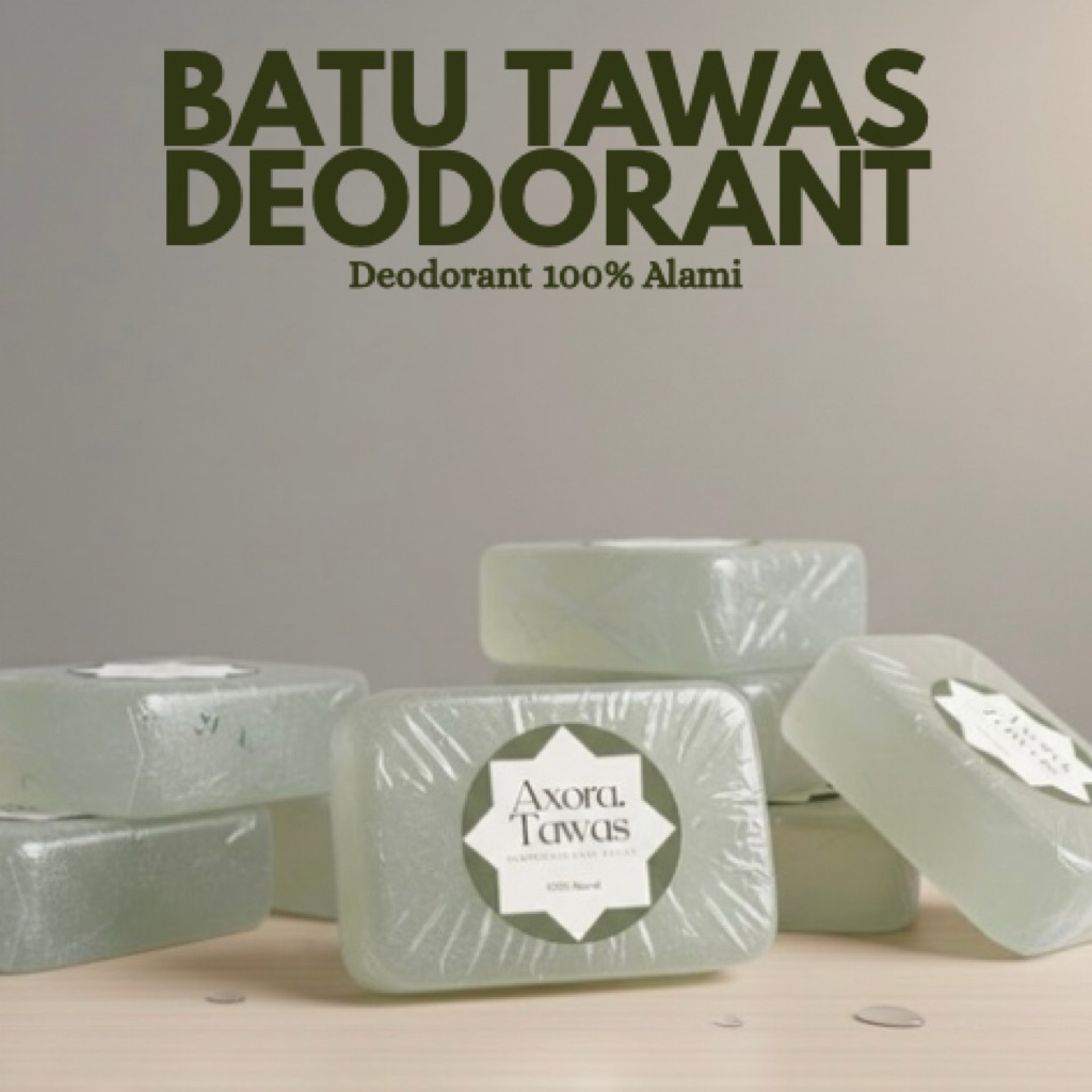 Axora Deodoran Batu Tawas | Batu Tawas Kotak | Batu Tawas Bulat | Deodoran Pewangi Ketiak 100% Alami