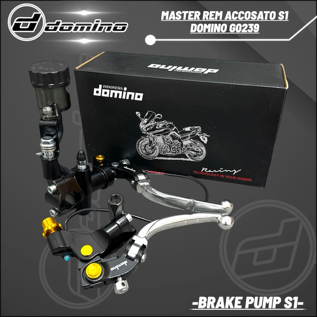 HANDLE MASTER REM ACCOSSATO DOMINO G0239 MODEL RCB S1 RADIAL 1SET KANAN KIRI KOPLING + 1 TABUNG MIKA