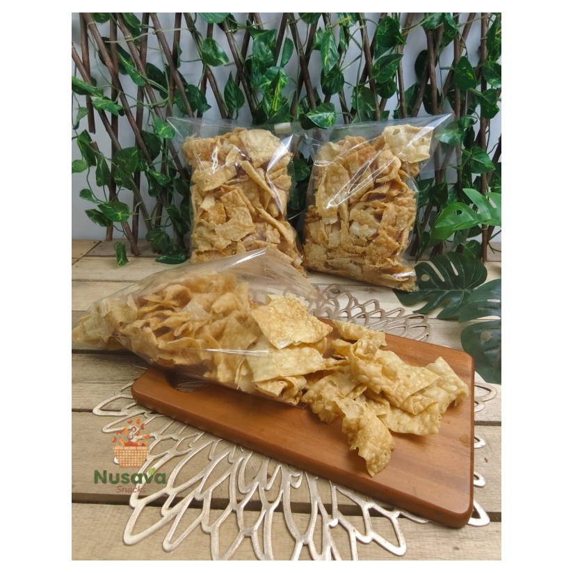 Keripik Pangsit Original Gurih Renyah Nusava Snacks 250gr Pangsit Goreng Kiloan Tidak Pedas