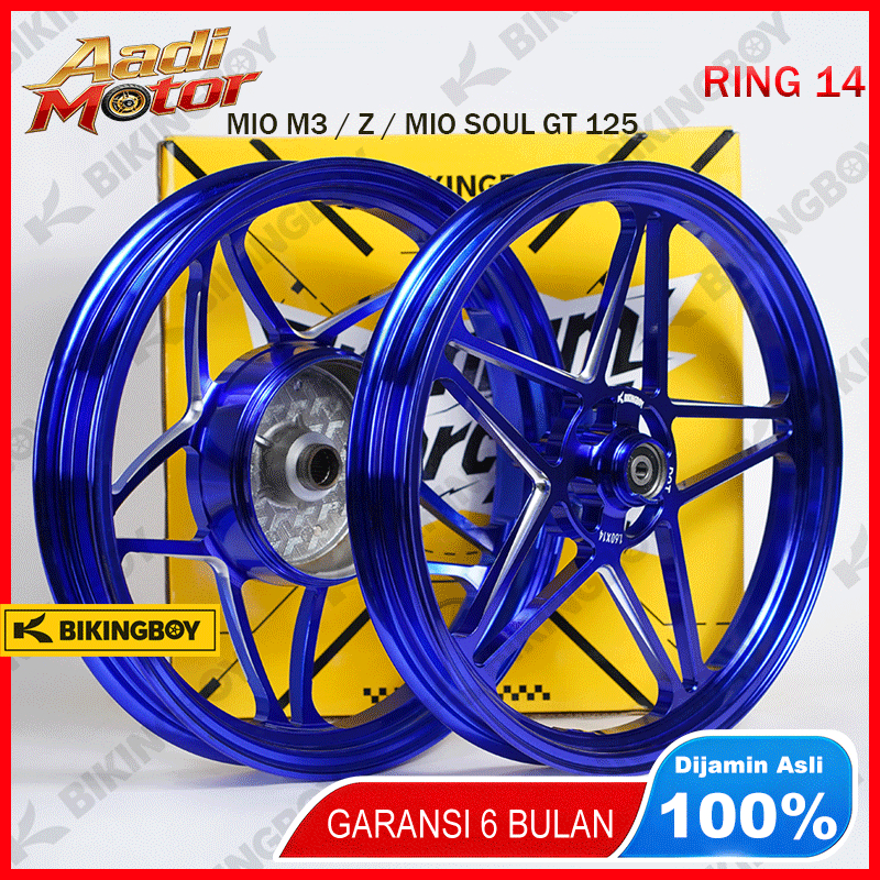 Velg Bintang Lima Ring 14 CNC Bikingboy Yamaha Mio 125cc Mio 3 Mio M3 Mio Z Mio Soul 125/i125 Mio So