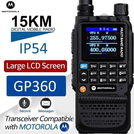 MOTOROLA GP360 intercom walkie talkie portabel 10W dual band Headset-K 100% original HT motorola