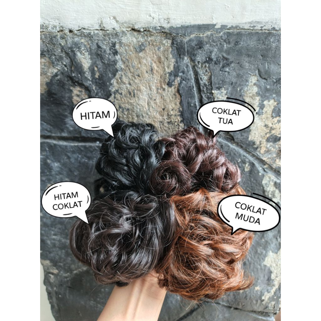 sanggul rambut palsu model karet