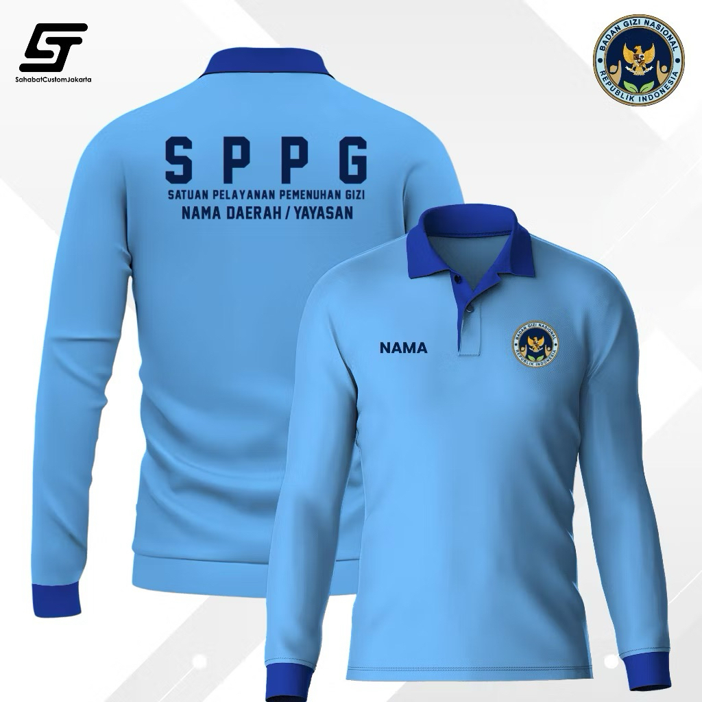 Kaos Polo Seragaman Sppg Mbg Lengan Panjang Custom