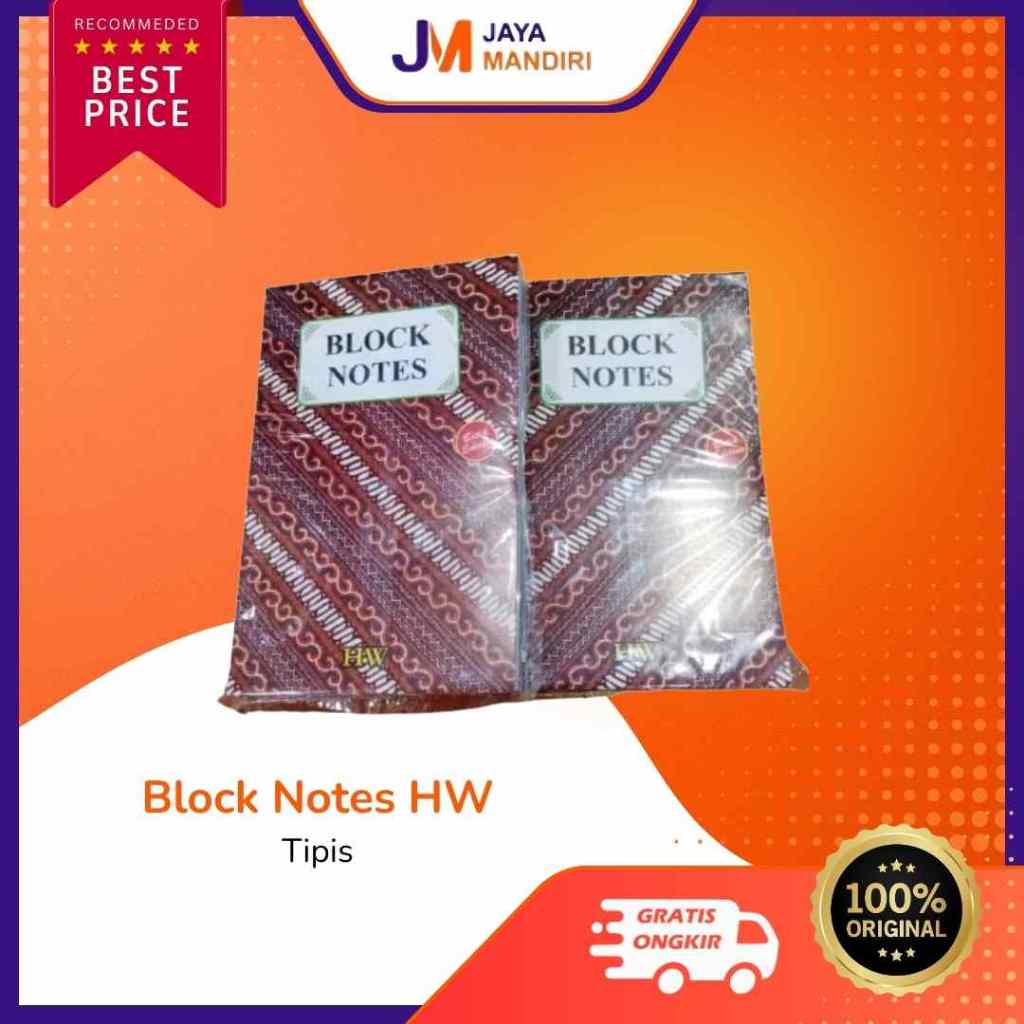 (12pcs) Block Notes Tipis HW  – Buku Catatan Kantor dan Seminar