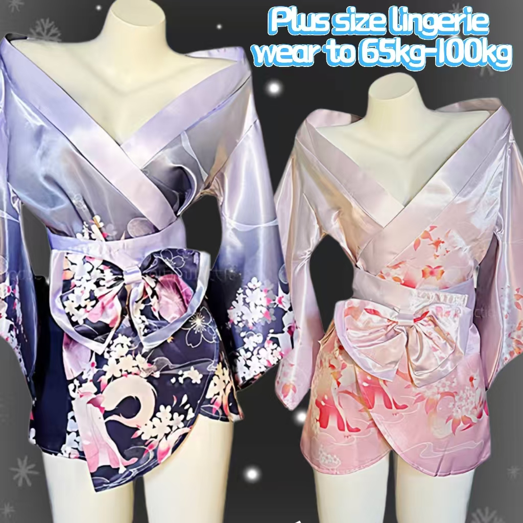 local delivery baju dinas big size lingerie jumbo Baju Tidur Kimono Baju Tidur Satin lingery sexy ho