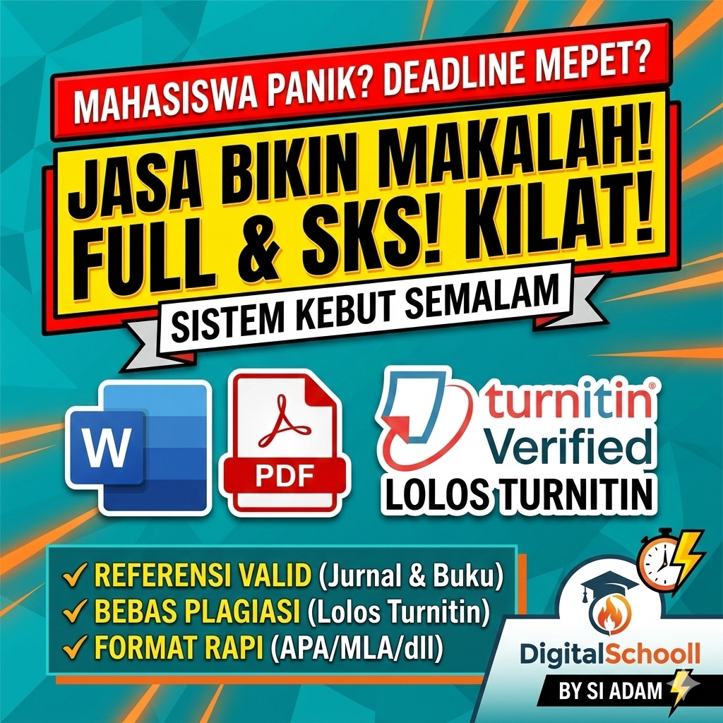 Jasa Pembuatan Makalah Full / Tugas Kuliah / Resume Jurnal / Sistem Kebut Semalam (SKS) - DigitalSch