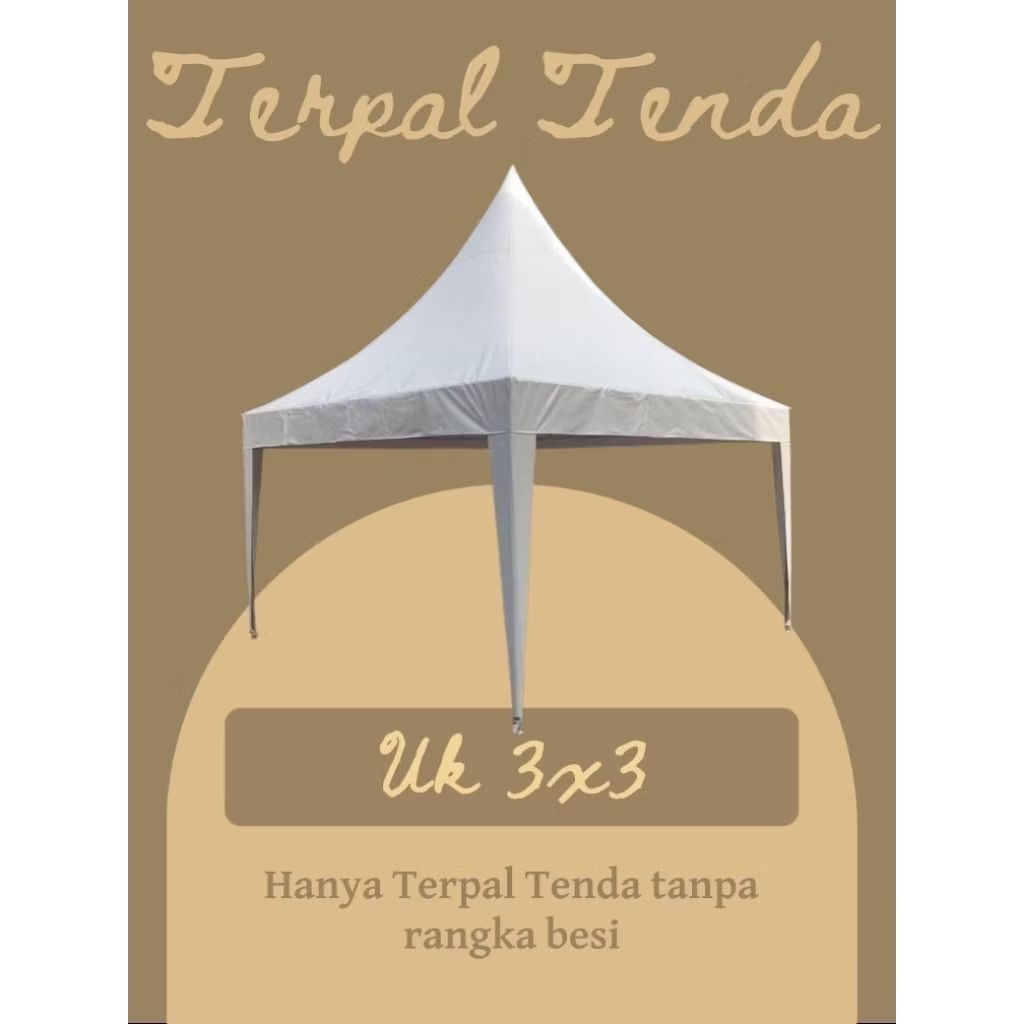 [ HANYA COVER / TERPAL SAJA ] Cover tenda kerucut / tenda limas bahan parasoil 3x3