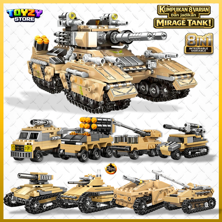 Toyzy Store Mainan Edukasi Anak Building Blocks 3in1 + 8in1 usia 6+ |1028 Bricks | XINGBAO | 1028 Pc