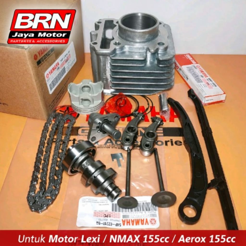 Paket Bore Up Yamaha 155cc Original – Blok Seher Noken As Klep Rantai Keteng Set | Untuk Aerox 155 /