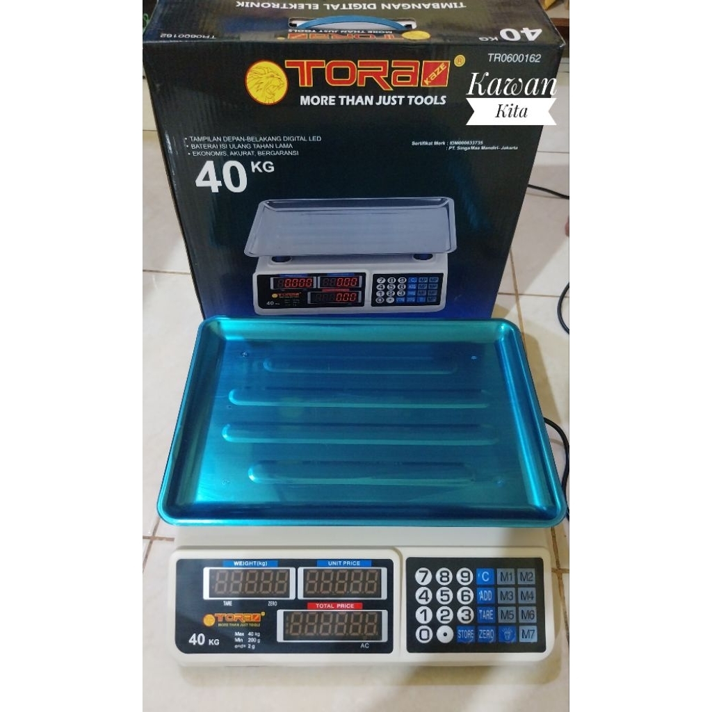 Timbangan Digital 40KG TORA TR0600162 Digital Scale Tora 40 KG Timbangan Buah, Sayur