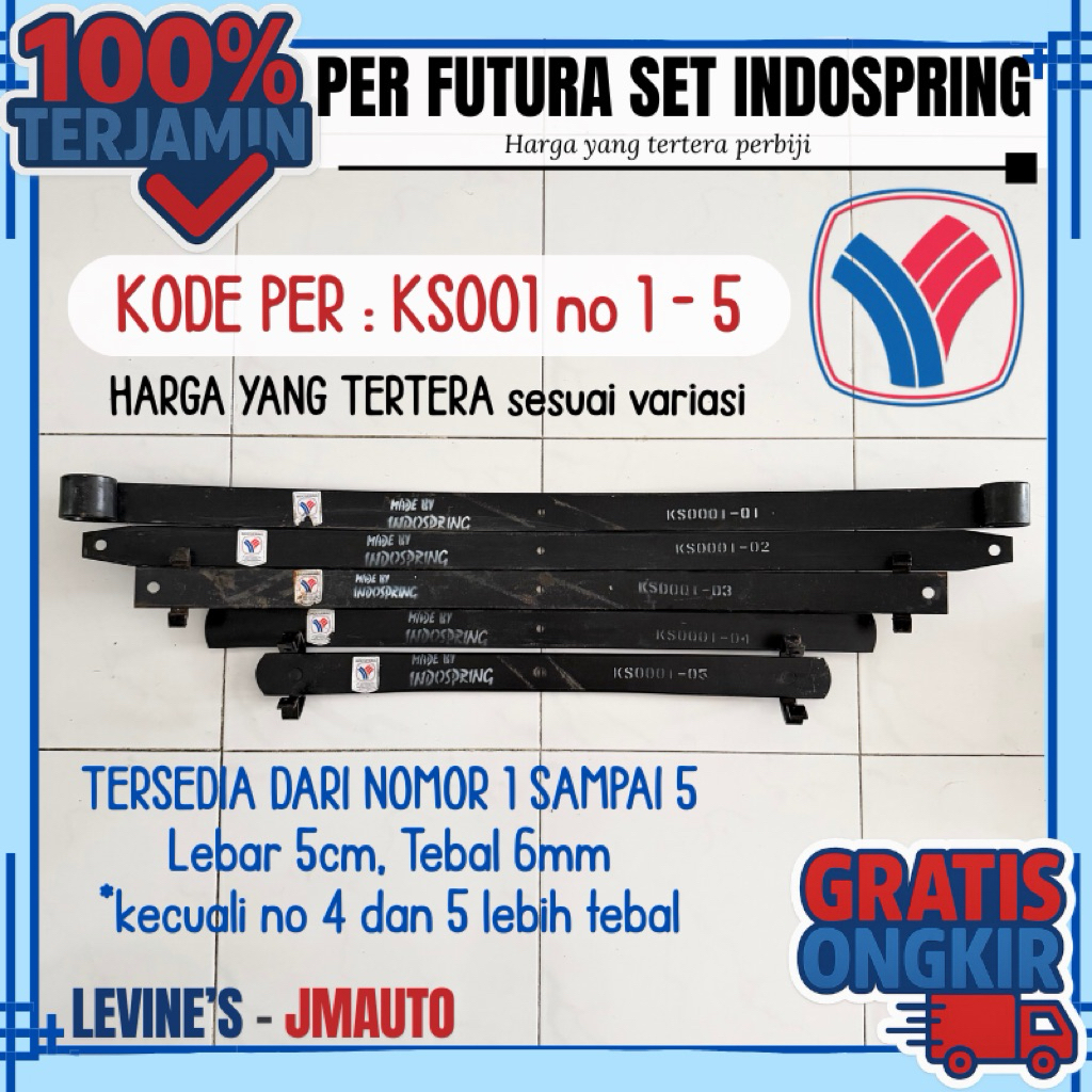 PER CARRY FUTURA SET INDOSPRING KS001 / Set per futura / per futura belakang / leaf spring T120SS / 