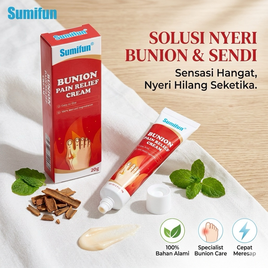 Sumifun Obat Bunion Cream Salep Pereda Nyeri Tulang Jempol Kaki Bengkak Hallux Valgus Original