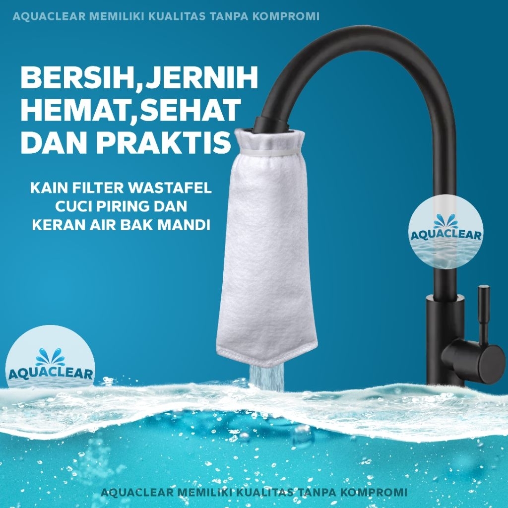 (RIPET) kain saringan air untuk keran bak mandi dan wastafel cuci piring 1 MICRON