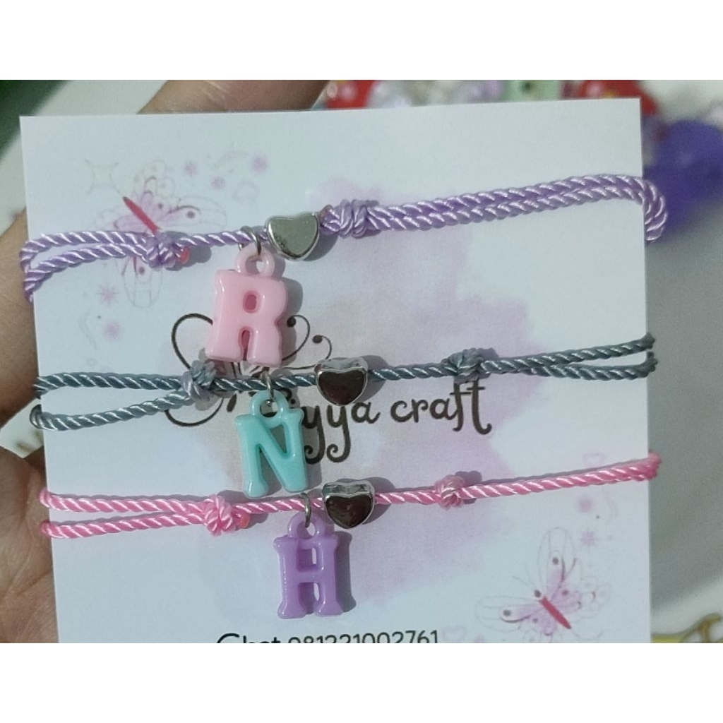 gelang couple BESTie inisial estetik(3pcs)