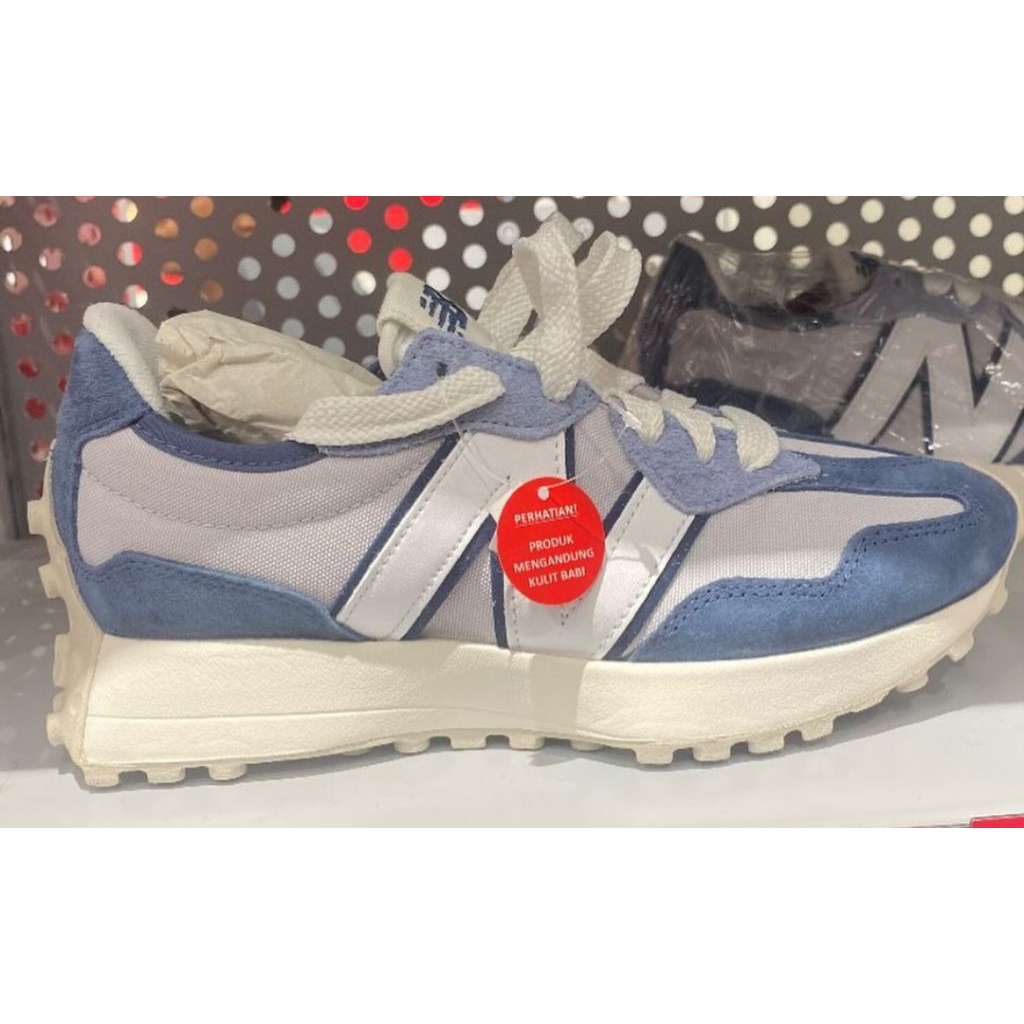 NEW BALANCE 327 WHITE BLUE SEPATU SNEAKERS ORIGINAL