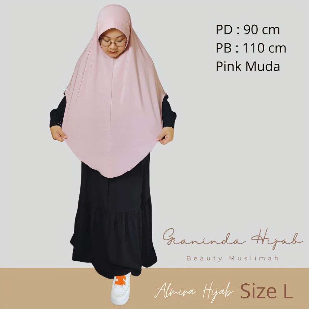 Daily Khimar Bergo Hijab Instan Jumbo Size L Bahan Jersey Korea Premium Almira Hijab