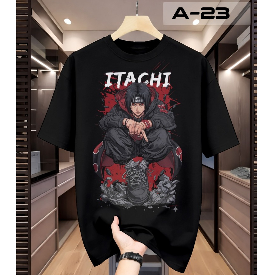 Moon Wear - Kaos Distro Unisex Itachi Uchiha Anime Throne Cotton Combed 24s Premium Sablon DTF A-23