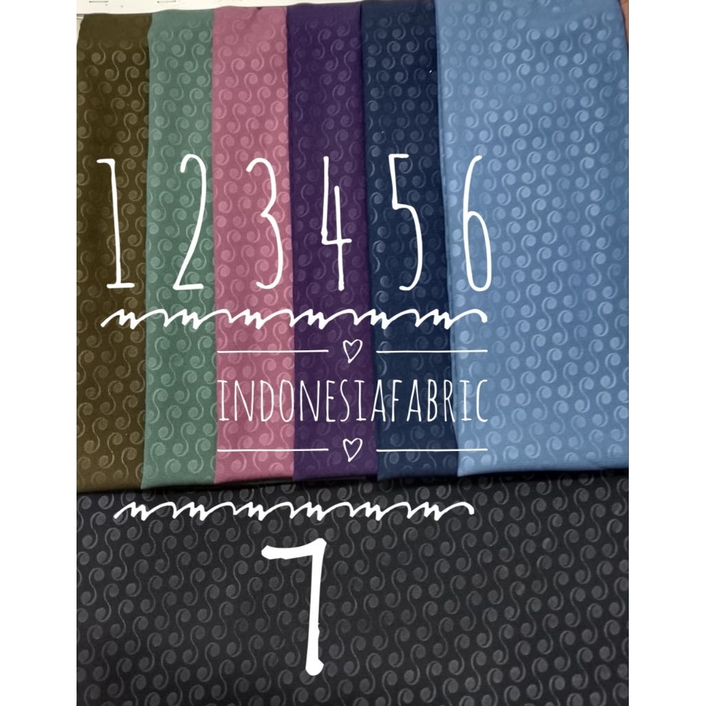Kain Wolfis Emboss motif BM26 bahan gamis tunik jilbab hijab kerudung pashmina kemeja koko jubah kem