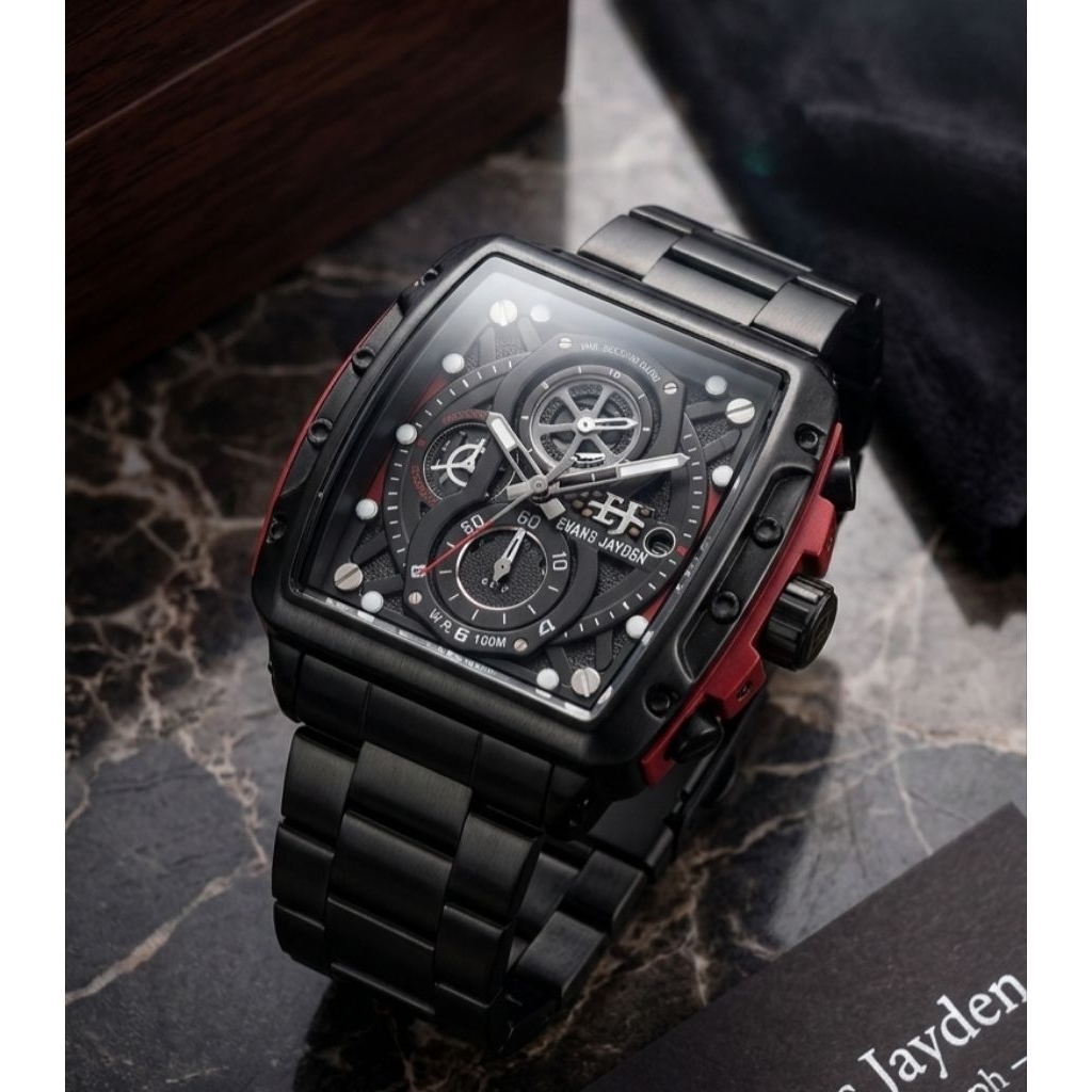 Jam Tangan Pria Evans Jayden Original Chrono Aktif Semua 9550