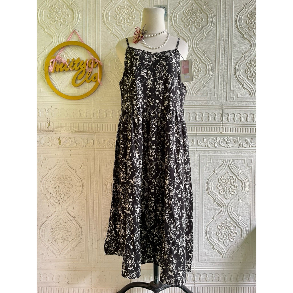 Straps dress smoke dress pantai rayon dress full smoke