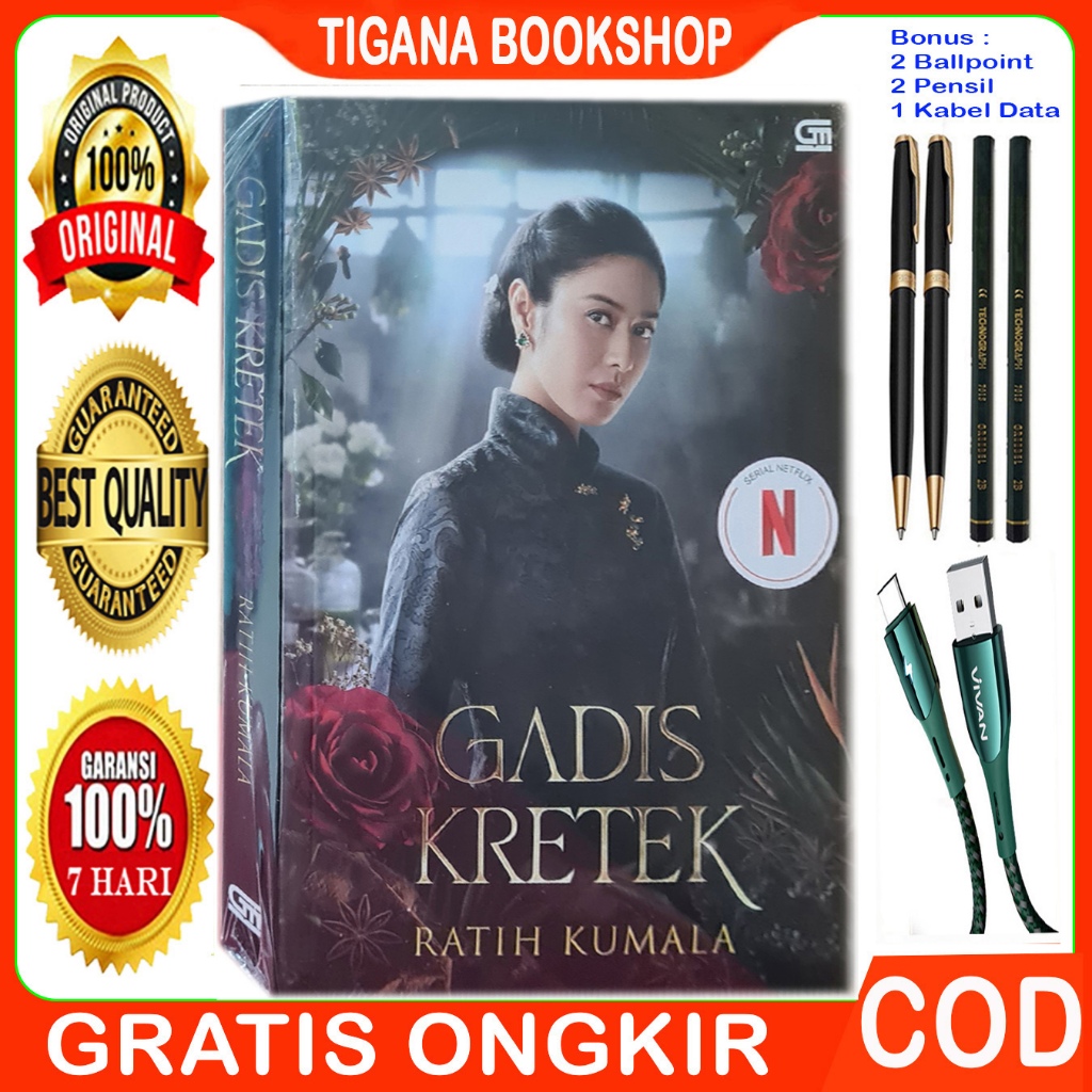 Novel Gadis Krete - Original - Bonus 4 alat tulis 7 1 kabel data