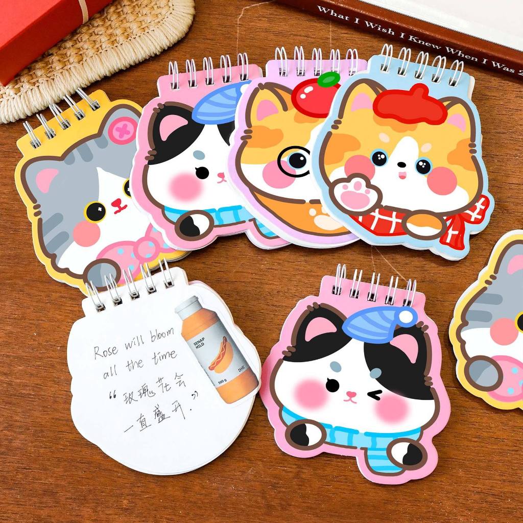 Notebook Ring Mini Kawaii / Animal Polos Tanpa Garis / Buku Catatan Estetik / Mini Journal Lucu