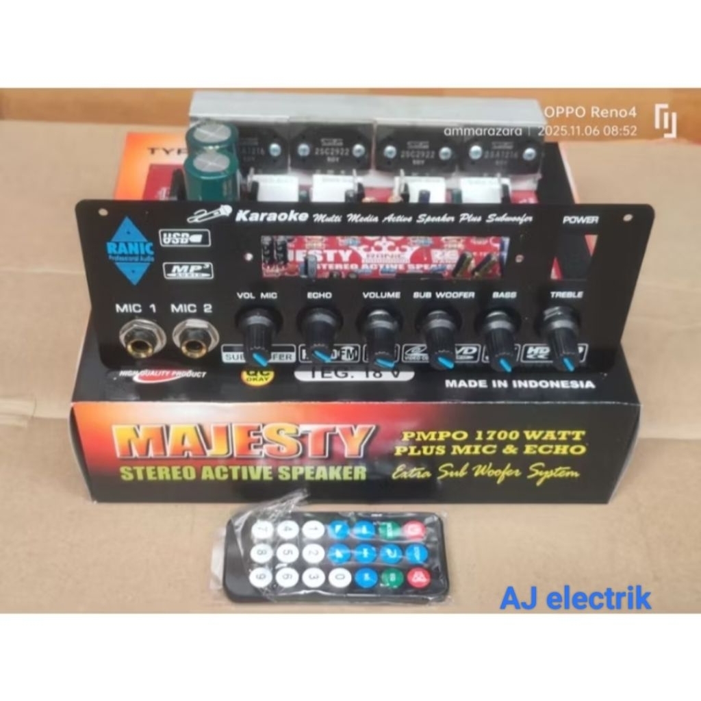 KIT Aktif Speaker Majesty Mic Echo Subwoofer Karaoke Plus Mp.3 Player Bloetooth. final 2SA1216 - 2SC