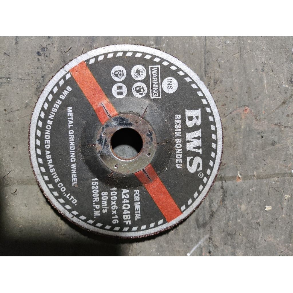 -Bws resin bonded(batu gurinda tebal) 4" for metal a24q4bf 100x6x16 80m/s 15200rpm